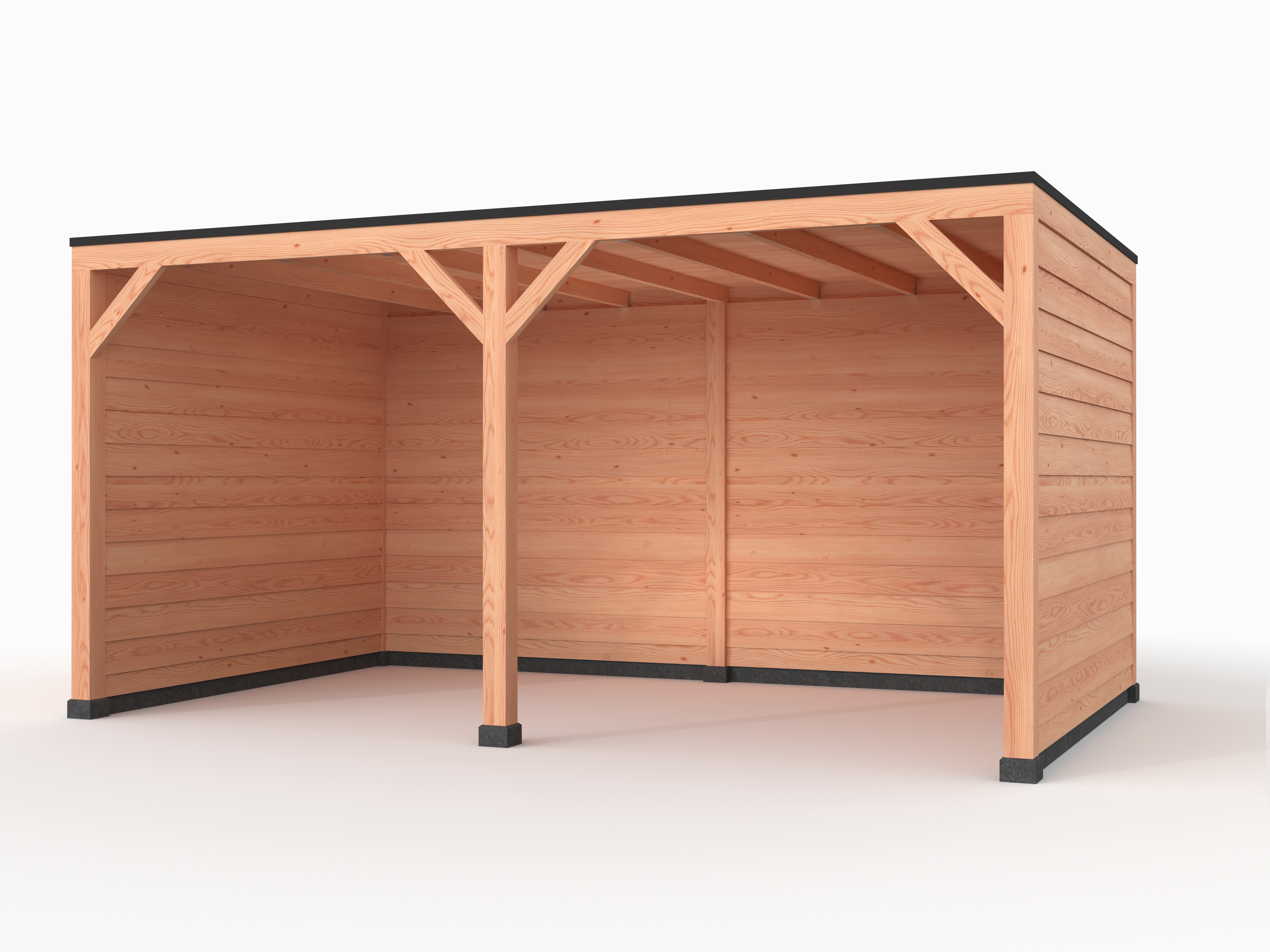 Douglas overkapping, 500 x 300, met achterwand en twee zijwanden, Westwood Solo - Afbeelding 1